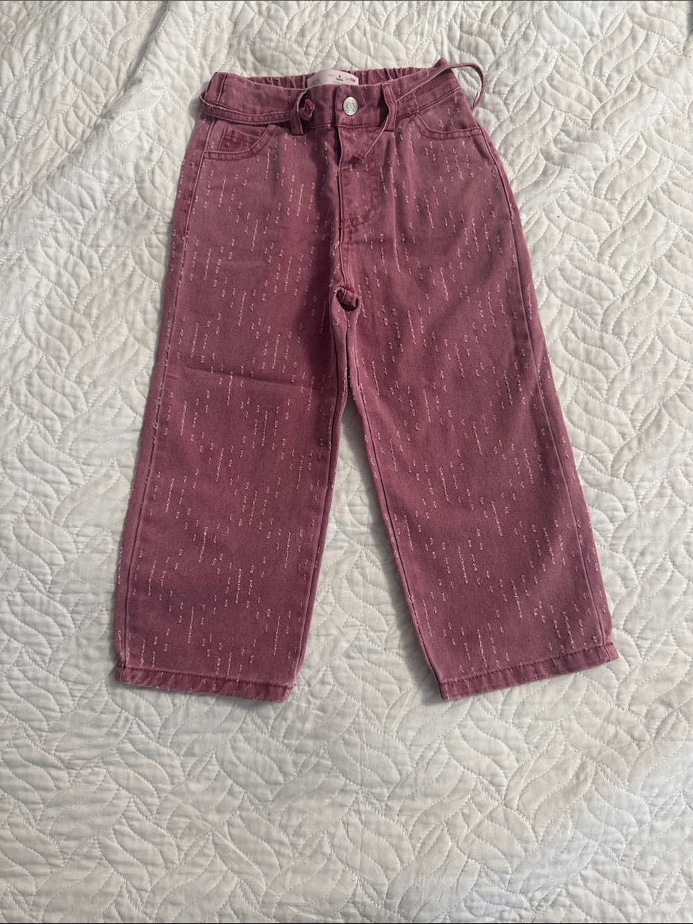 Zara Girls Pink Faded Denim Pants